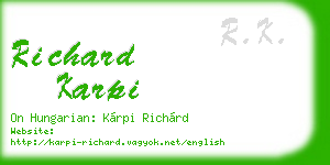 richard karpi business card